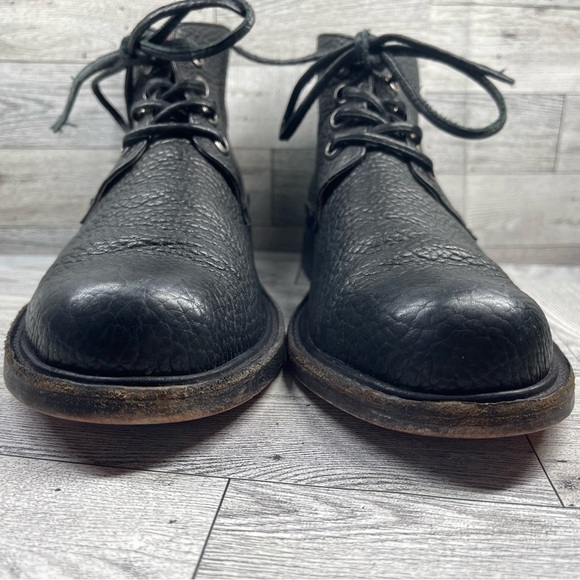 Esquivel Combat Boots Men 8D Black Pebbled Leather Handmade Lace Up Chukka - Picture 4 of 16